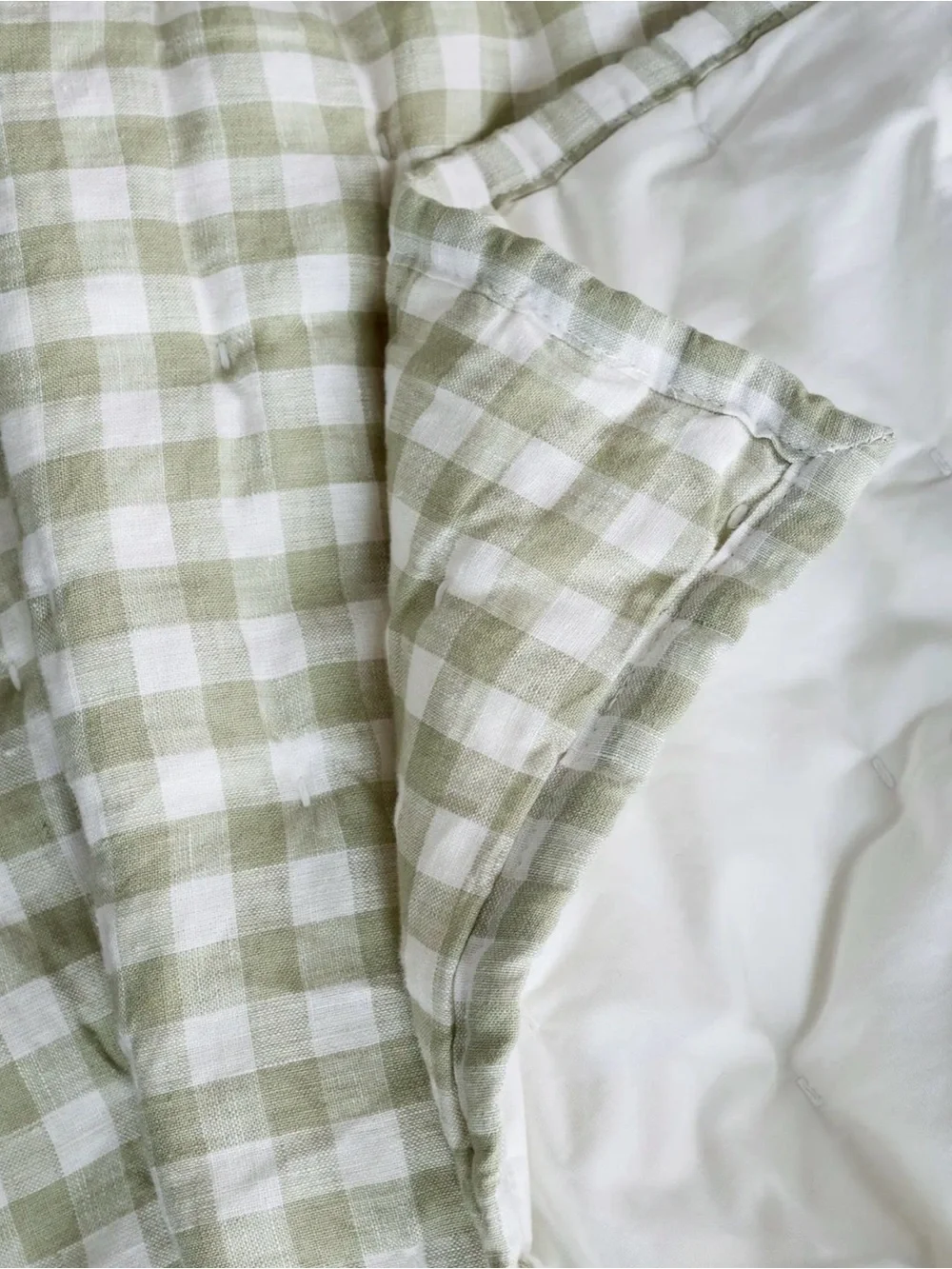 Quince European Linen Patterned Quilt - King/Cali King Color: Willowleaf Gingham